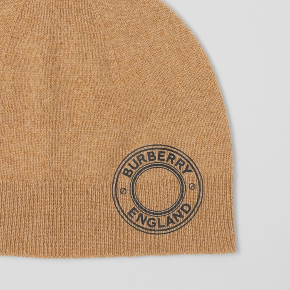 burberry Logo Graphic Cashmere Blend Beanie
